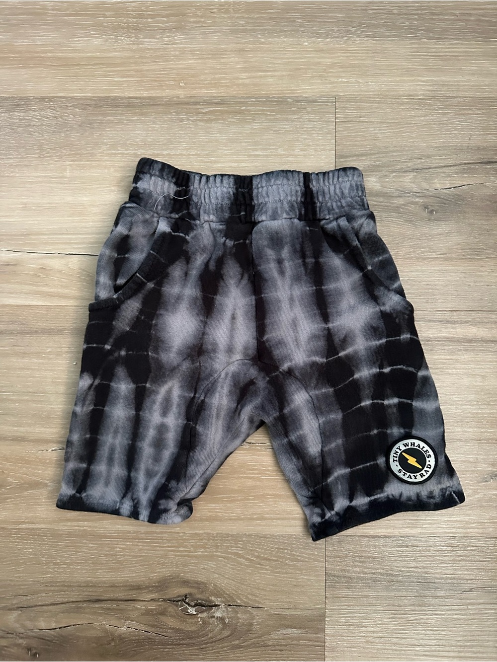 Tiny Whales Tie Dye Black Shorts